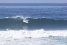 Mike Varsanyi on a big swell at Blackhead, Dunedin, New Zealand.