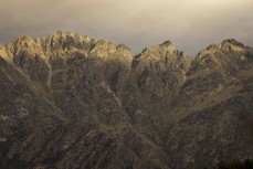 Late afternoon sunshine on the tops of The Remarkables, Queenstown, Central Otago, New Zealand. Photo: Derek Morrison