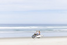 Rewa and Keo Morrison test the Vallkree Mech 24 at Blackhead, Dunedin, New Zealand.