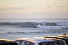 Dawn reveals a new swell at St Clair, Dunedin, New Zealand.