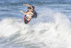 Ollie Charlesworth takes it to the air at St Clair, Dunedin, New Zealand.