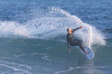 Keo Morrison during a fun swell at St Kilda, Dunedin, New Zealand.Photo: Derek Morrison