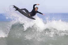 Reuben Morrison at a surf break near Kaikoura, New Zealand. Photo: Derek Morrison
