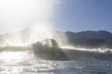 Keo Morrison at a surf break near Kaikoura, New Zealand. Photo: Derek Morrison