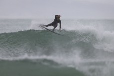 Reuben Morrison during a swell on the north coast of Dunedin, New Zealand.