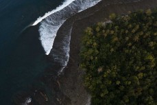 The lineup during a September swell at Roxies in the Mentawais Island chain, Western Sumatra, Indonesia.