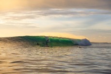 Keo Morrison at dawn in the Mentawai Islands, Sumatra, Indonesia.