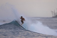 Reuben Lyons at a remote wave in the Mentawai Islands, Sumatra, Indonesia.