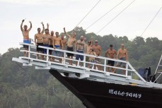 The Ments 2025 crew at Lance's in the Mentawai Islands, Sumatra, Indonesia.