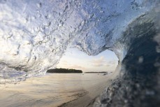Empty wave at a remote reefbreak in the Mentawai Islands, Sumatra, Indonesia.