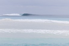 Empty lineup at a remote break in the Mentawai Islands, Sumatra, Indonesia.
