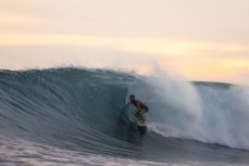 Frank Roberts makes the most of a dusk session at a remote reef in the Mentawai Islands, Sumatra, Indonesia.