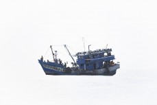 Indonesian fishing boat in the Mentawai Islands, Sumatra, Indonesia.