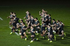 All Blacks perform the haka ahead of the All Blacks v France Lipovitan-D July Series, Forysth Barr Stadium, Dunedin, New Zealand, Saturday, 05 July 2025. (Photo by Derek Morrison / action press)