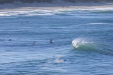 Empty winter lineup at St Clair, Dunedin, New Zealand.