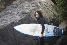 Elliott Brown makes the most of an east swell at Whareakeake, Dunedin, New Zealand.