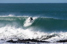 Flint Sherborne-France during a punchy swell on the South Coast near Dunedin, New Zealand.