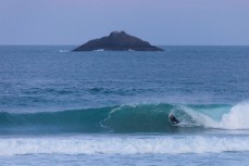 Keo Morrison making the most of the superbank at St Clair, Dunedin, New Zealand.