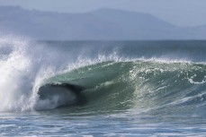Heavy water during a punchy swell on the South Coast near Dunedin, New Zealand.