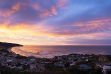 Winter sunrise at St Clair, Dunedin, New Zealand.