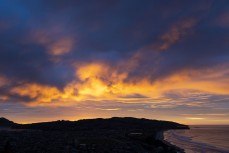 Winter sunrise at St Clair, Dunedin, New Zealand.