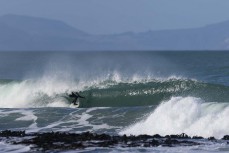 Keo Morrison during a punchy swell on the South Coast near Dunedin, New Zealand.