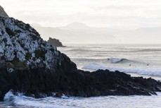 Lazy peak during a swell on the north coast of Dunedin, New Zealand.