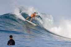 Frank Roberts putting on a masterclass at a remote reefbreak in the Mentawai Islands, Sumatra, Indonesia.