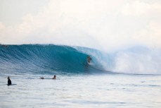 Frank Roberts putting on a masterclass at a remote reefbreak in the Mentawai Islands, Sumatra, Indonesia.