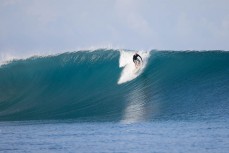 Phil McVeigh charging a remote reefbreak in the Mentawai Islands, Sumatra, Indonesia.