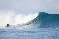 Keo Morrison having fun at a remote left in the Mentawai Islands, Sumatra, Indonesia.
