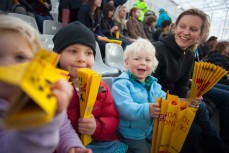 From right: Rachael, Keo, Taya and Rewa Morrison at a Rugby World Cup game in 2011, Dunedin, New Zealand. 