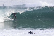 Keo Morrison during a punchy spring swell at Blackhead, Dunedin, New Zealand.
