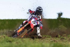 Motocrosser Jack Symon, of Brent Scammell Honda, trains at the Sandpit ahead of the 2026 Yamaha New Zealand Motocross Championships, Invercargill, Southland, New Zealand.