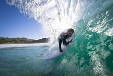 Keo Morrison making the most of a fun swell at Blackhead, Dunedin, New Zealand. Photo: Derek Morrison