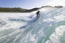 Keo Morrison during a fun swell at Blackhead, Dunedin, New Zealand. Photo: Derek Morrison