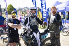 The Westport team from left: Glenn Reardon, Breyon Gibson and Zach Walsh in MX3 at Round 2 of the 2026 Yamaha New Zealand Motocross Championships held at Riverside motocross track, Balclutha, South Otago, New Zealand. Photo: MNZ/Derek Morrison