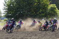 MX2 start at Round 2 of the 2026 Yamaha New Zealand Motocross Championships held at Riverside motocross track, Balclutha, South Otago, New Zealand. Photo: MNZ/Derek Morrison