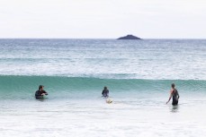 Markus swims with his kids and dog at St Clair, Dunedin, New Zealand.Photo: Derek Morrison