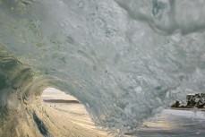 Empty wave during a fun summer swell at Blackhead, Dunedin, New Zealand.