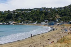 A summer's day at Lyall Bay in Wellington, New Zealand.