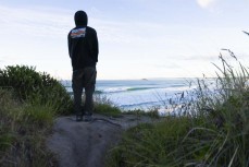 Christmas morning surf check for Keo during a fun summer swell at Blackhead, Dunedin, New Zealand.
