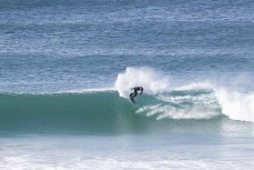 Decent hack during a fun swell at St Kilda, Dunedin, New Zealand.Photo: Derek Morrison