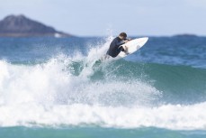 Keo Morrison shredding during a fun swell at St Kilda, Dunedin, New Zealand.Photo: Derek Morrison