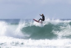 Jeff Patton roof ride during a fun swell at St Kilda, Dunedin, New Zealand.Photo: Derek Morrison