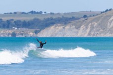 Reuben Morrison at a beachbreak near Mahia, Eastland, New Zealand.