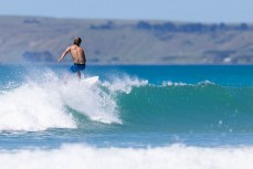 Keo Morrison at a beachbreak near Mahia, Eastland, New Zealand.