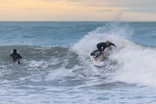 Keo Morrison at a surf break near Kaikoura, New Zealand. Photo: Derek Morrison