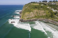 The lineup at Second Beach near St Clair, Dunedin, New Zealand.