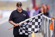 Paul "Superman" Pavletich on the chequered flag at Motofest Round 3 of the 2026 New Zealand Super Bike Championships held at Hampton Downs, Te Kauwhata, Waikato, New Zealand, March 7-8, 2026. Photo: MNZ/Derek Morrison
